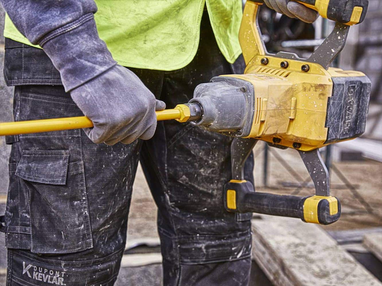 DEWALT Malaxeur à Palette XR FLEXVOLT 54 V Sans Fil - Sans Batterie Ni Chargeur - Pour les Applications de Mélange de Plâtre, Enduit, Epoxy - 5 Vitesses Variables - Conception à 2 Poignées DCD240N-XJ
