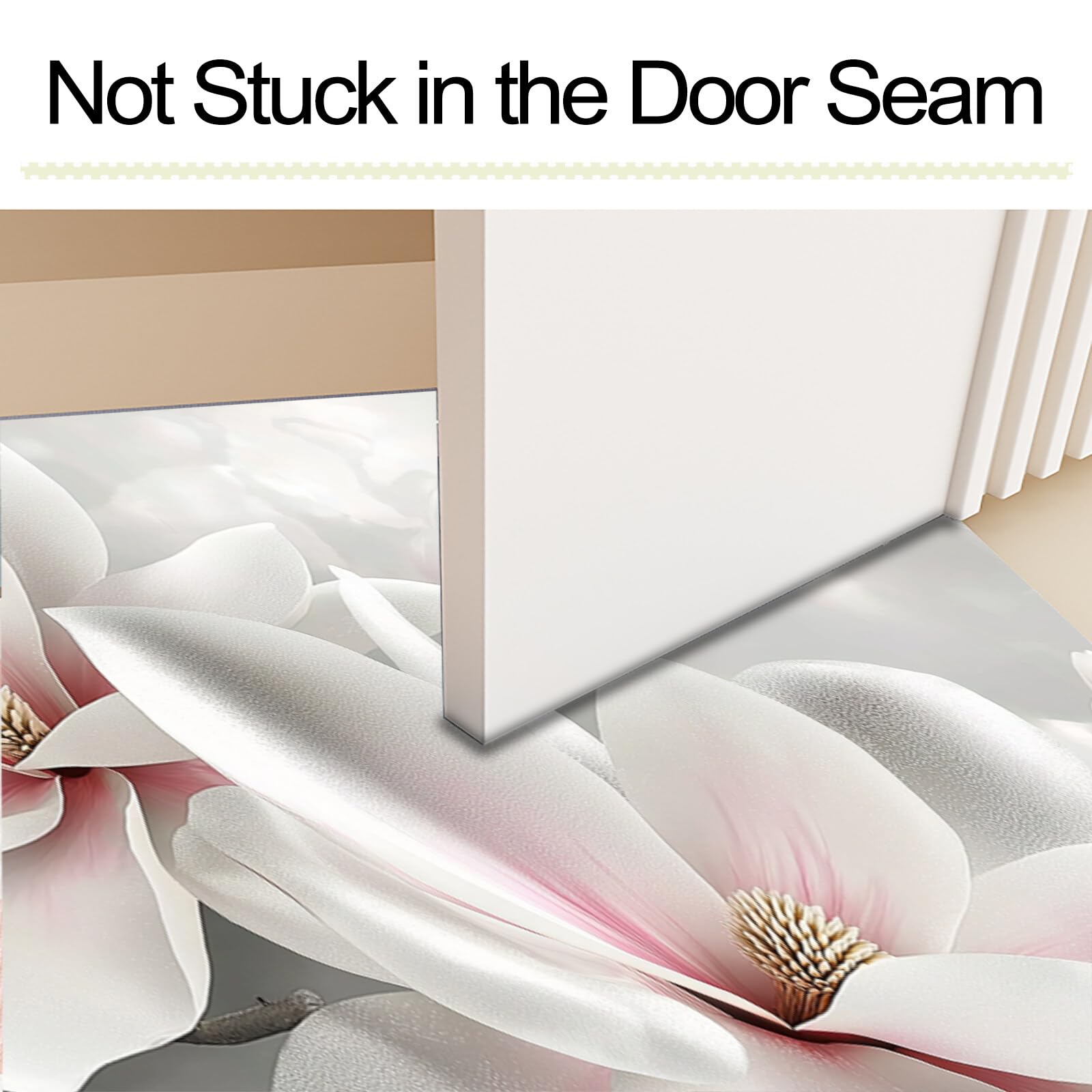 Tappetino Entrata Rosa Magnolia Scintillante Zerbino Piante Eleganti Zerbini Di Benvenuto Per Cucina Interno Terrazzo Posteriori Esterno Porte Anteriori La Casa,90X150Cm