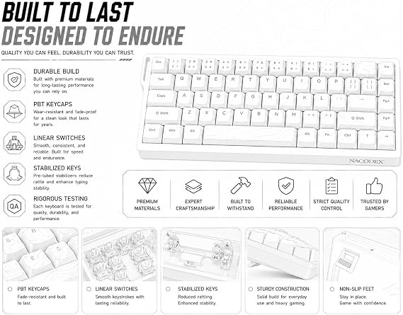 AJAZZ NK68 V2 Mechanical Keyboard Wired, 68 Key Hot Swappable Gaming Keyboard, Compact 65% Mini Keyboard with Mixed Backlight, Full N-Key Rollover for PC Mac Office