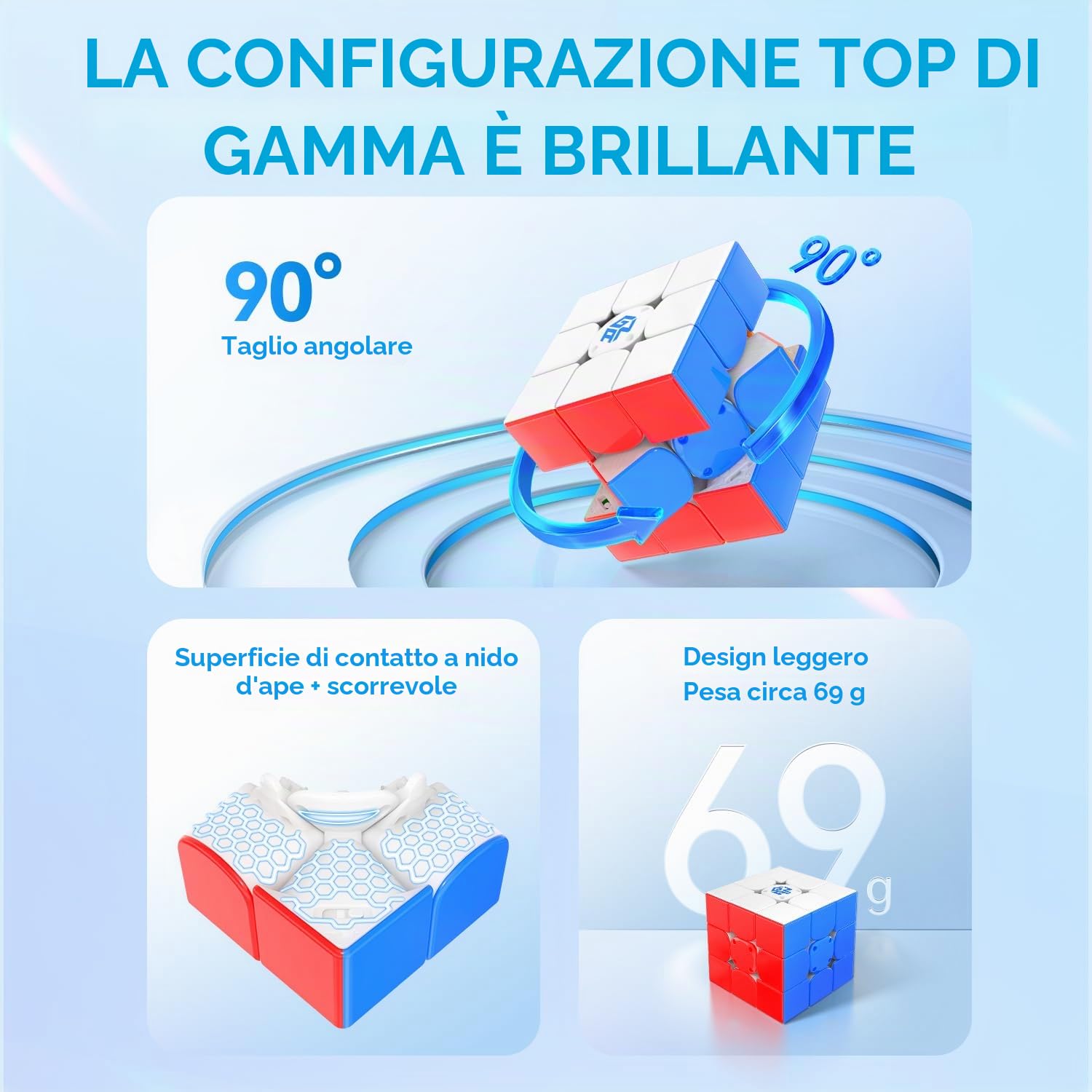 GAN GAN12 ui Maglev, Cubo di Velocità Intelligente 3x3 PowerPod, Cubo Magnetico Intelligente con Giochi online/Formazione IA, Cubo Puzzle Ottimo per bambini e adulti