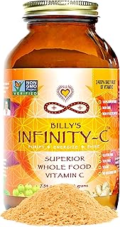 Infinity-C Organic Whole-Food Sourced Vitamin C Powder | Acerola, Camu Camu & Amla | 1000mg Superfood C | High-Potency | Shilajit, Astragalus Root & Ginger | Vegan, Non-GMO (30 Servings)