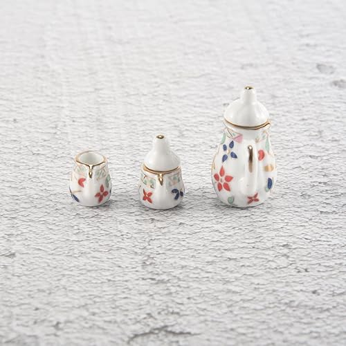 Miniatura 8 de Misaso Vajilla en miniatura de porcelana de 15 piezas juego de vajilla con estampado colorido