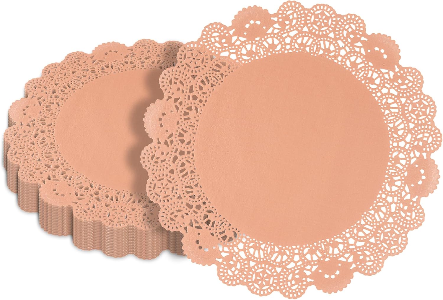 Restaurantware-Pastry Tek 12 x 12 Inch Paper Lace Doilies, 4000 Disposable Table Doilies - Elegant Lace Finish, Long Lasting, Coral Paper Placemat, for Pastries, Cupcakes, Desserts