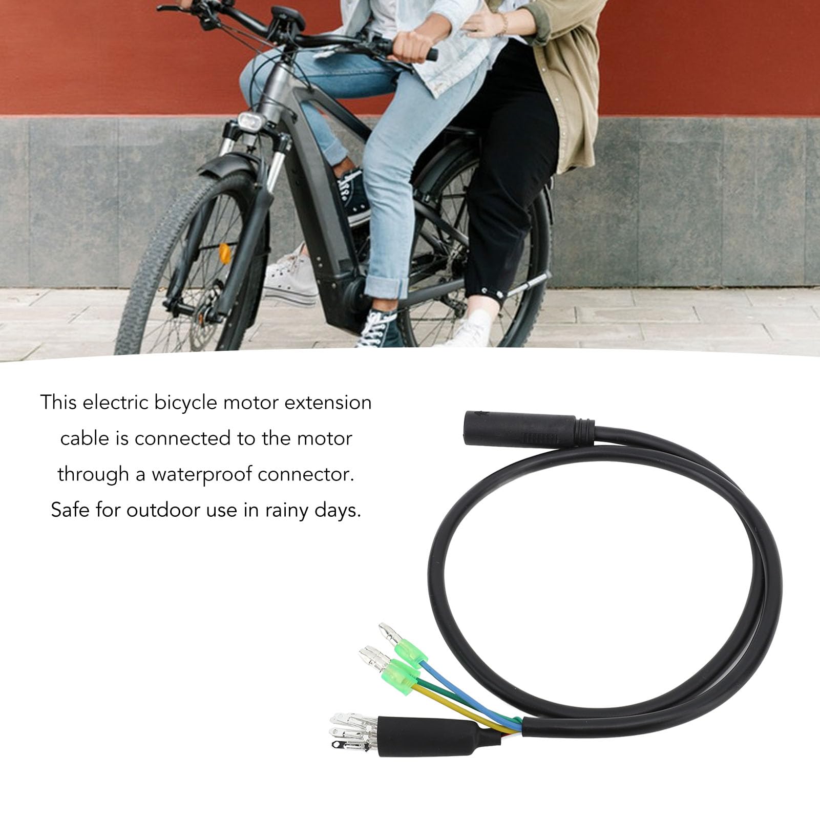 BuyWeek Cable de Extensión de Motor Cable Hembra a Macho, M6 de 9 Pines de 66 cm de ABS para Bicicleta Eléctrica