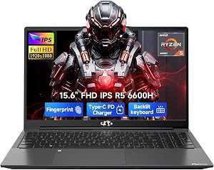 NIMO 15.6" AI-Creator-Laptop, 6-Core AMD R5-6600H 16GB RAM 1TB SSD FHD IPS