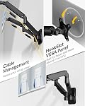 monTEK Dual Monitor Wall Mount for 17 to 32 Inch Screens, Full Motion Dual Monitor Arm Holds up to 19.8 lbs, Height Adjustable Dual Wall Bracket, VESA 75x75 100x100mm, Black