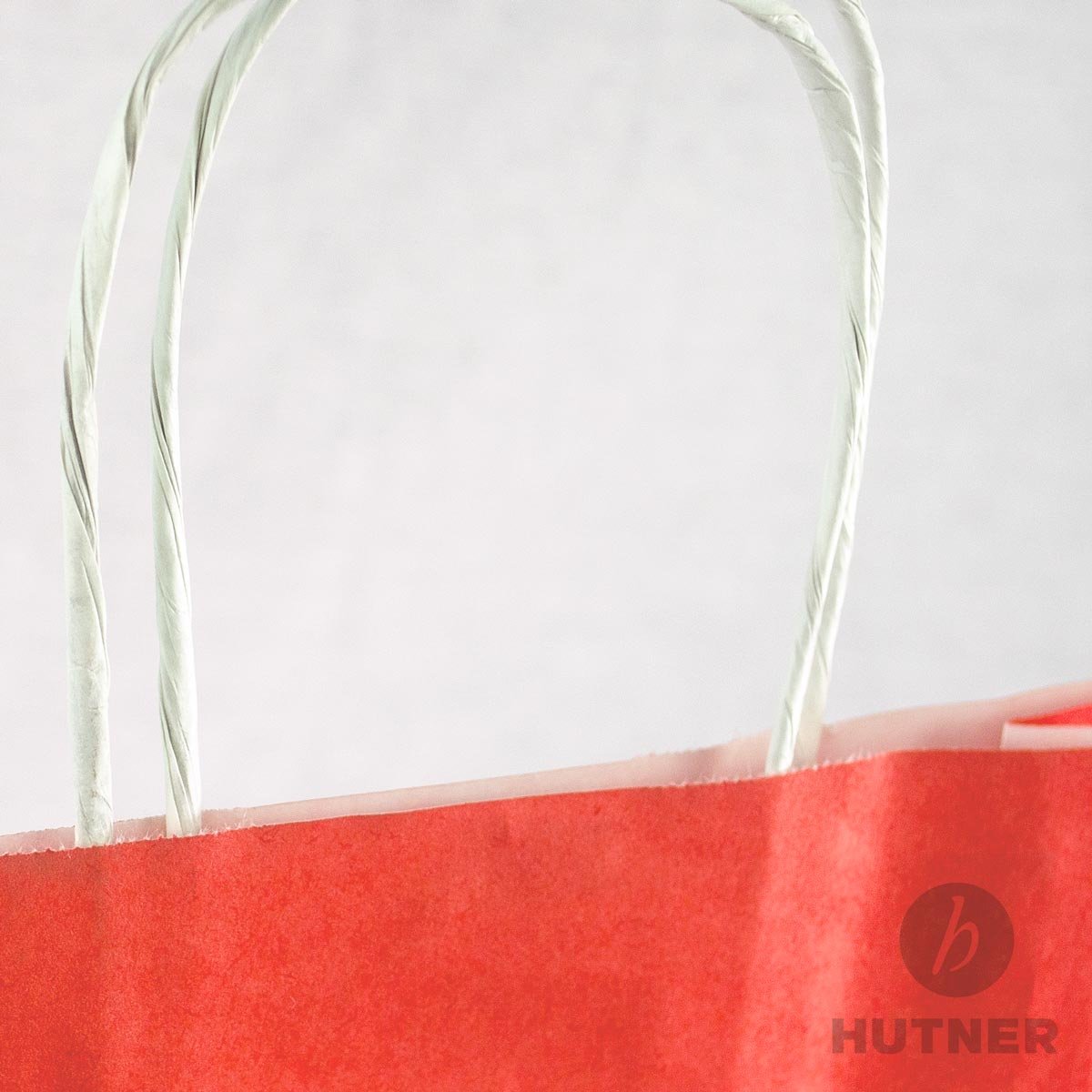 100 x Papiertüten rot 32+12x41 cm | Papiertragetaschen mit Kordel | Kraftpapiertüten | Papiertaschen mittel | HUTNER