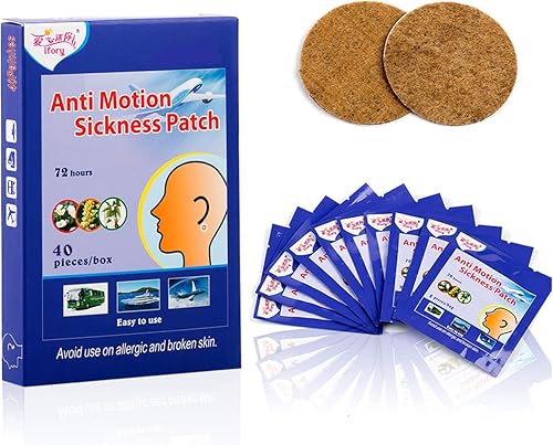 Miniatura 1 de Parches para mareo por movimiento, parche para mareo, no somnolencia, esenciales para cruceros (40 unidades (paquete de 1))
