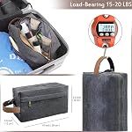 LUCKYRAIN Toiletry Bag for Men, Travel Shaving Dopp Kit Waterproof Bathroom Bag for Travel Organizer Storage for Accessories with Full Copper Metal Zipper- Gray