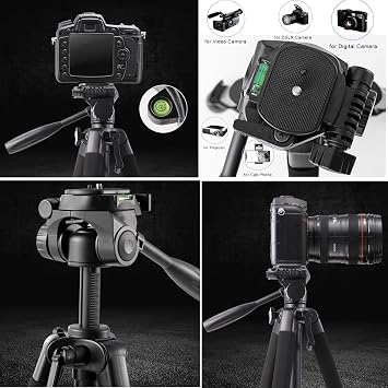 79 Inch Camera Bracket, 5-Section Adjustable 3-Way Gimbal Bracket, Monopod, Travel Telescope Bracket, Horizontal Telescope, Mobile Phone Professional Stand