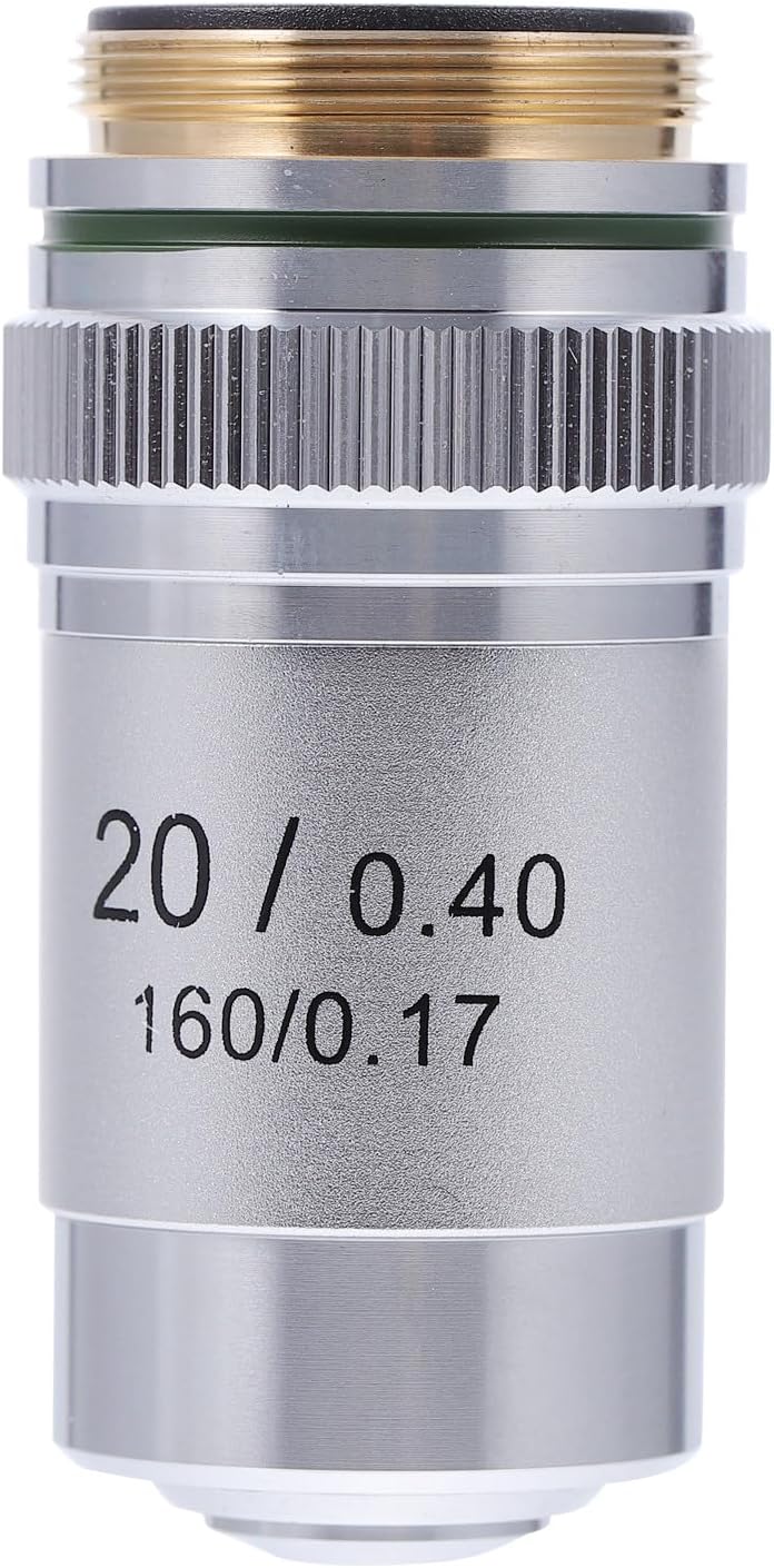 Achromatic Microscope Objective Lens 20X Polished for Laboratory Biological Observation Increased Contrast