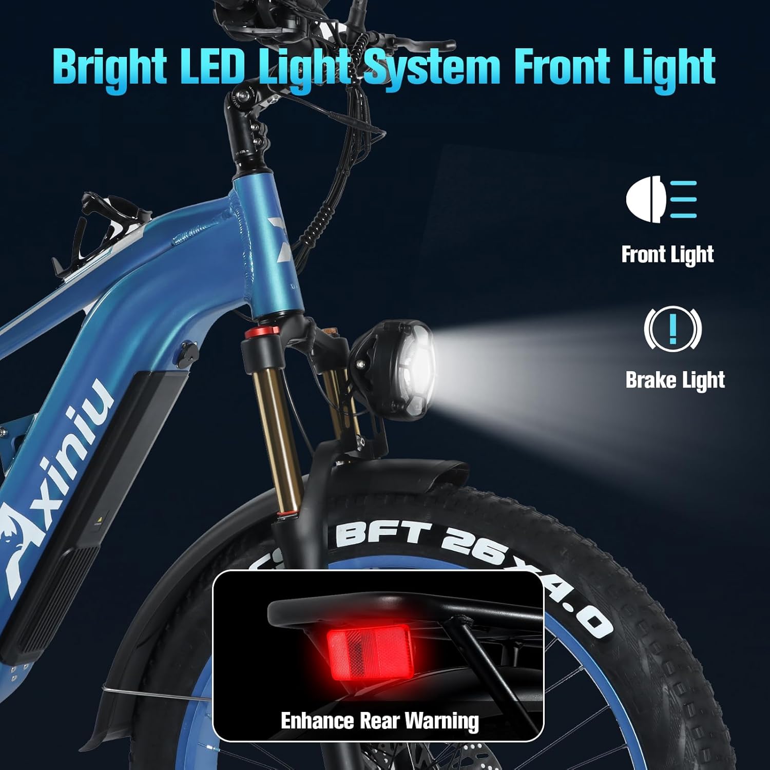 Electric Bike for Adults, 1800W Motor 52V 30Ah Samsung Battery Electric Mountain Bicycles, 26" Fat Tire Full Suspension Beach Snow Off Road E Bike, 35MPH & 120 Miles Long Range Ebike