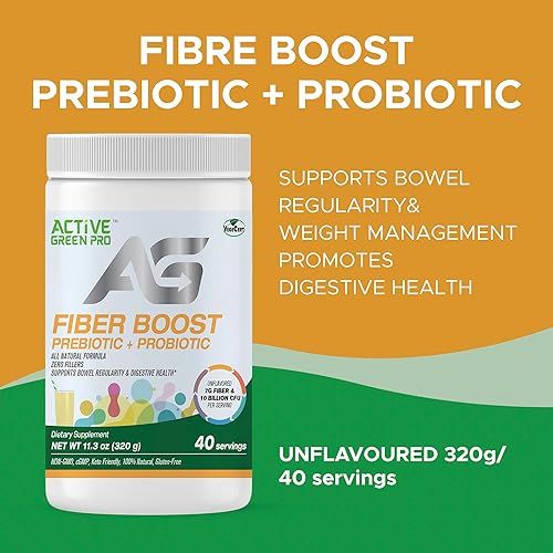 Miniatura 2 de Active Green Pro - Fibra Boost Prebiótico + Probiótico - Orgánico - Producción de enzimas y vitaminas - Apoya la regularidad intestinal - Salud