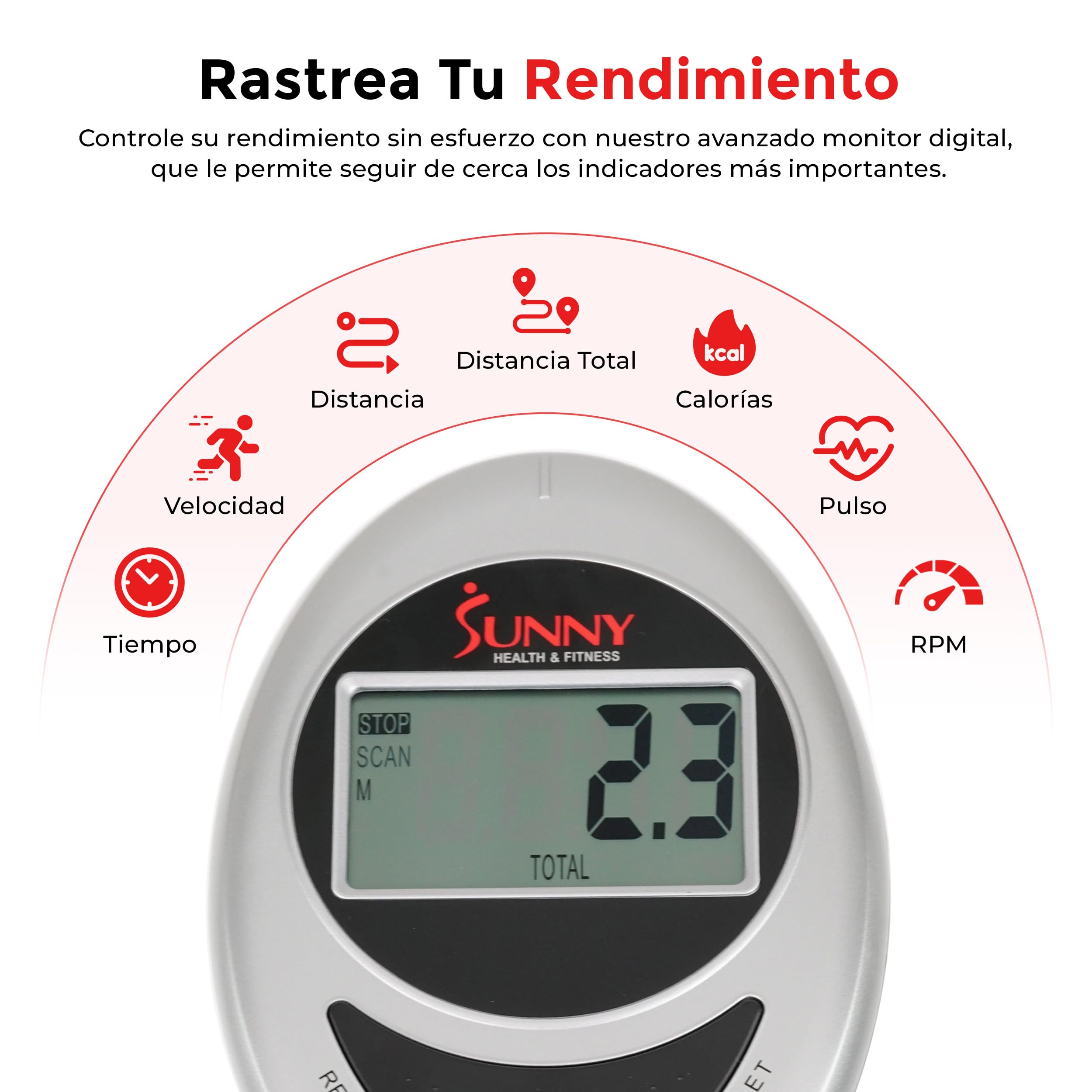 Sunny Health & Fitness Smart Elíptica para Entreno de Brazos y Piernas