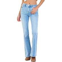 DEAR JOHN Rosa Flared Women's Jeans Mid Rise Full Inseam Comfort Stretch Denim