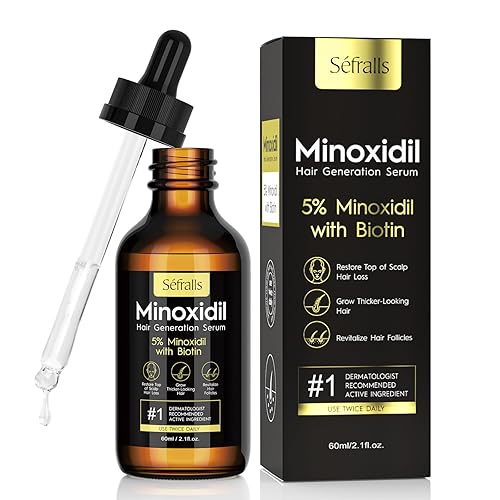 Aceite de crecimiento del cabello de minoxidil al 5% para hombres y mujeres, suero de crecimiento extra fuerte, suero tópico para tratamiento de