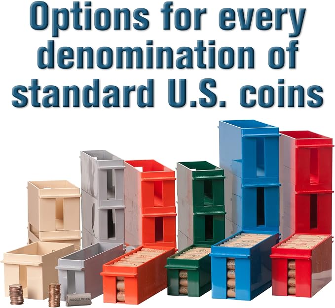 Caja organizadora para monedas BankSupplies color naranja miniatura 6