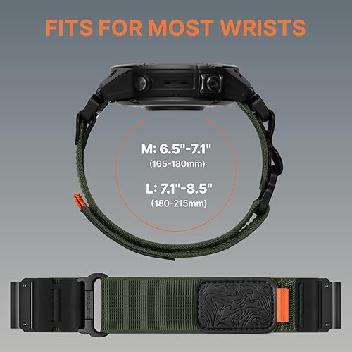 Miniatura 3 de Bandletic Correas de reloj de ajuste rápido de 0.866 in compatibles con Garmin Fenix 8 1.850 in 7 6 Pro 5 Plus, correa de nailon táctica resistente