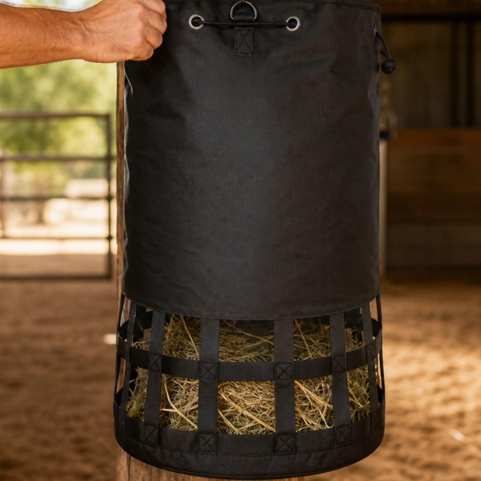 Gralara Borsa per Fieno Resistente all'Usura | Facile da Pulire, Attrezzatura, per stabulazione, Rimorchio, Bestiame