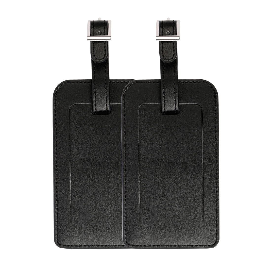 Uxcell Black Sourcingmap Luggage Tags,Pu Leather Travel Tags Luggage Identifier Name Holder Address Id Labels For Baggage Suitcases(2 Pack,)