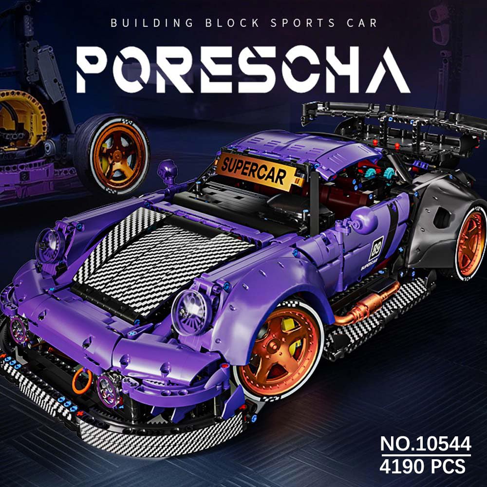 Supercar Baustein Set, 4190 Teile Technology Serie Groß Klemmbausteine Auto, 1:8 MOC Sportwagen Technik Modell, Bauspielzeug Geschenk für Erwachsene und Jugendliche (10544)