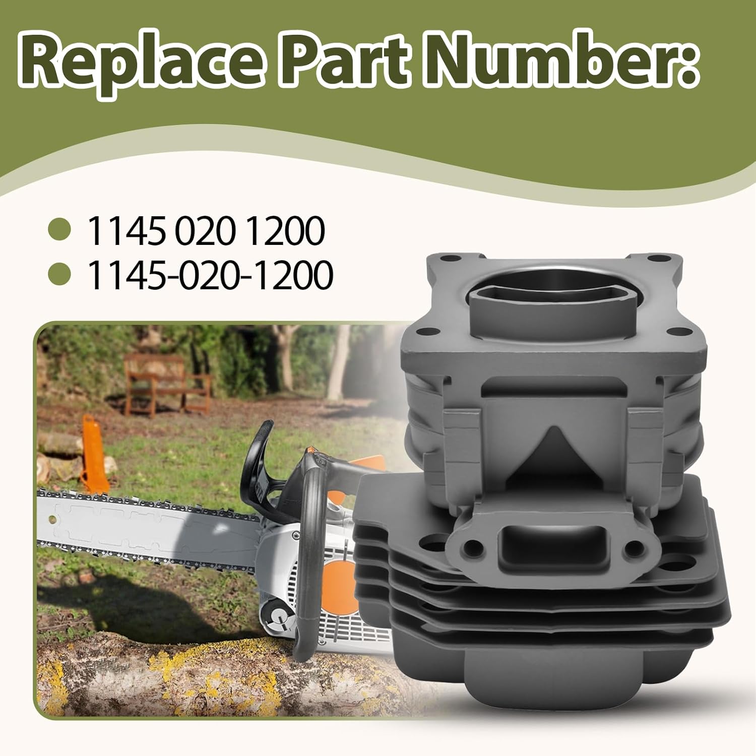 40mm Cylinder Piston Assembly Kit Compatible with Stihl Chainsaw MS201 MS201T MS201C MS201TC MS201Z Replace 1145-020-1200