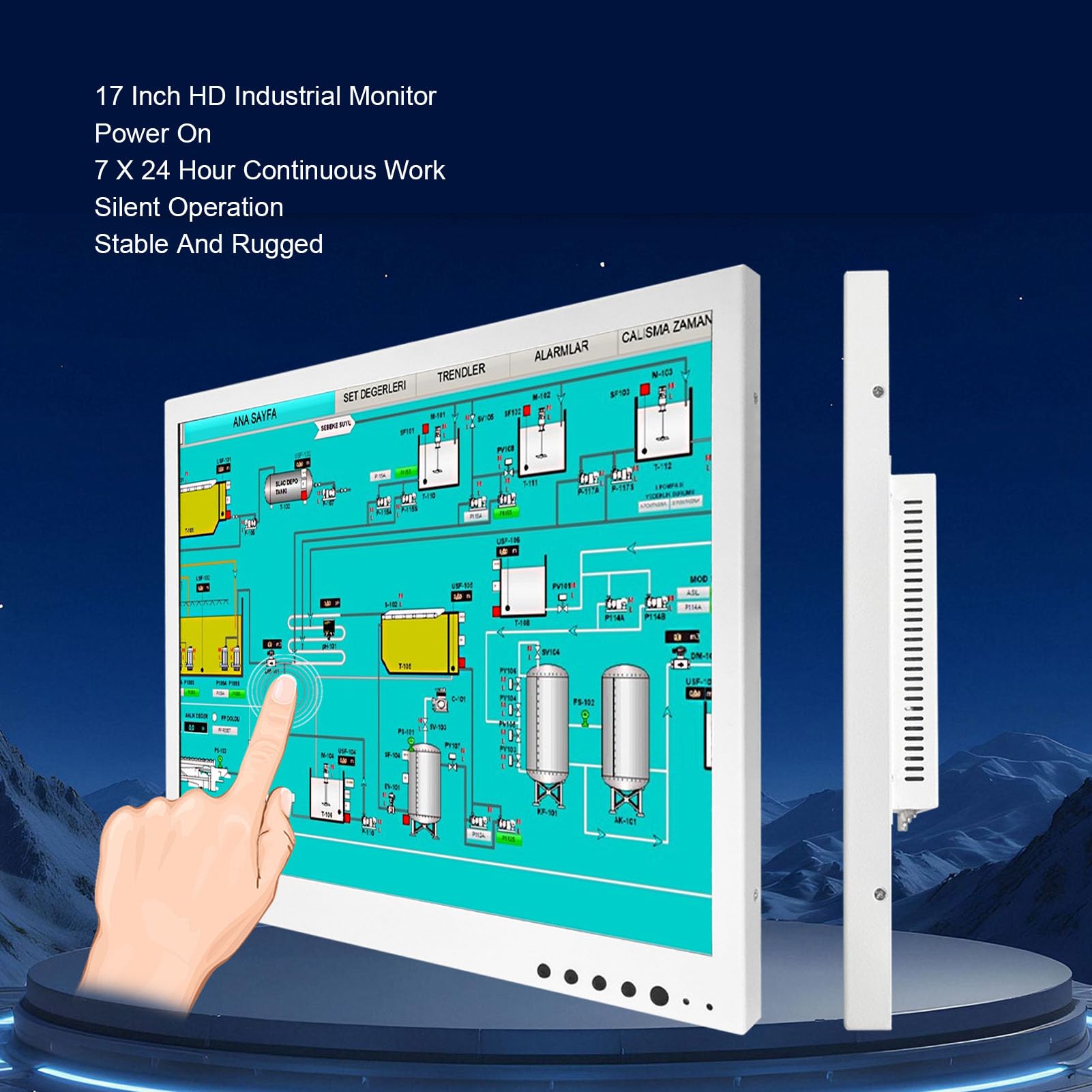Denash 17-Zoll-Industriemonitor mit Offenem Rahmen, Auflösung 1280 X 1024, VGA, AV, BNC, USB, mit Mehreren Konnektivitätsoptionen für Eingebettete Anwendungen, Kioske, Bedie (EU-Stecker)