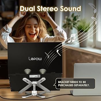 Lepow Portable Monitor 15.6'' 1080P USB-C Laptop Dual Screen