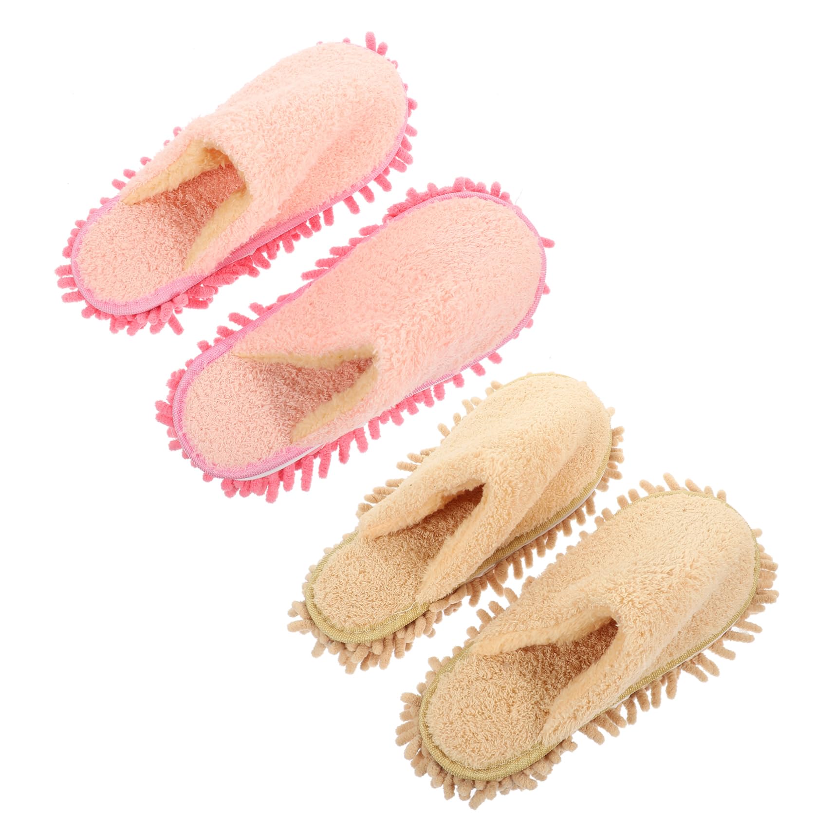 Pantoufles de nettoyage chenille contre sols froids et poussière | Confort lavable antidérapant