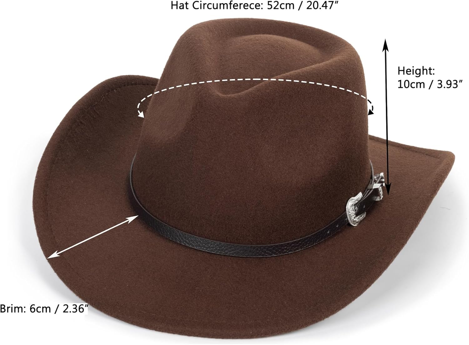 Kids Wide Brim Western Cowboy Cowgirl Hat - Boys Girls Felt Fedora Hats for 2-6 Years - Image 4