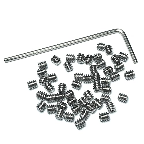 Miniatura 6 de ZDingTech Juego de 50 tornillos de 6-32 x 18 pulgadas de acero inoxidable 304 de cabeza Allen hexagonal hexagonal con llave Allen de 116, juego de