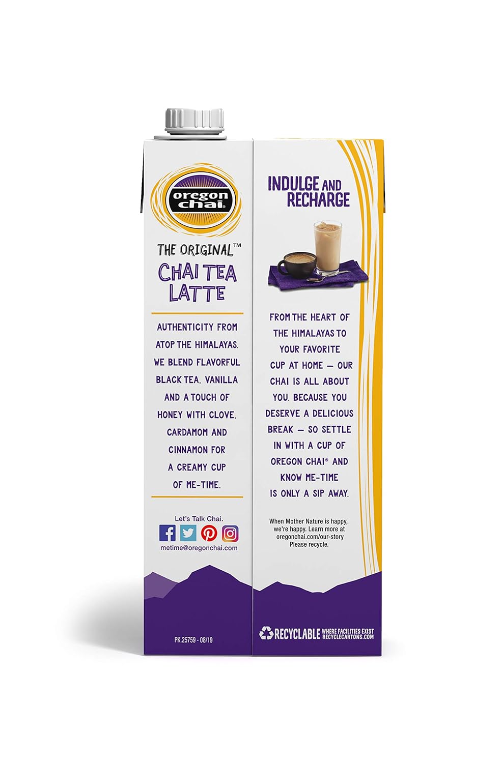 Oregon Chai, Organic and Gluten Free Chai Tea Latte Concentrate, The Original, 32 Ounce Boxes (Pack of 6) : Chai Teas : Everything Else