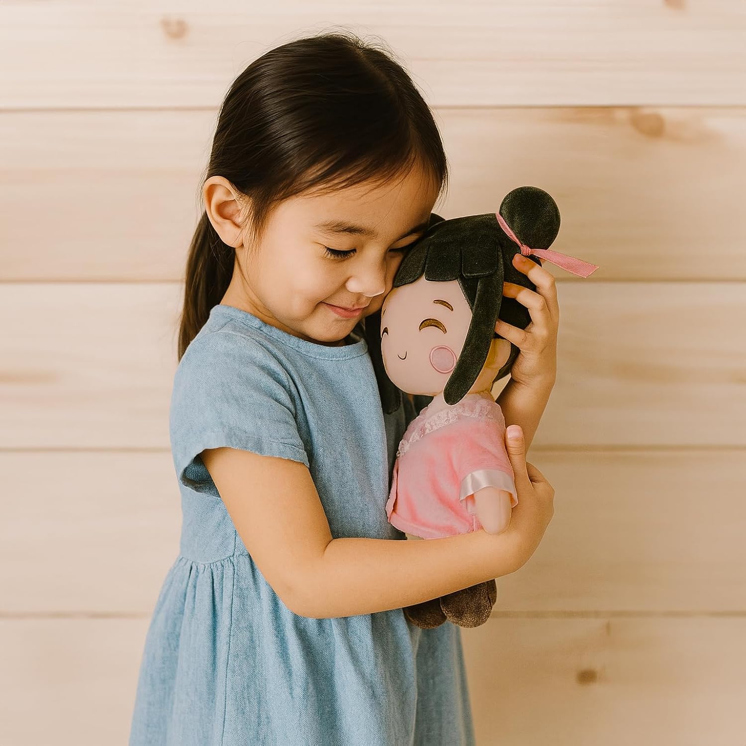 Poco Pals Asian Girl Plush Doll – Soft Stuffed Animal, Multicultural Kawaii Doll for Kids, Diverse Representation Toy, Birthday Gift for Girls Ages 3+