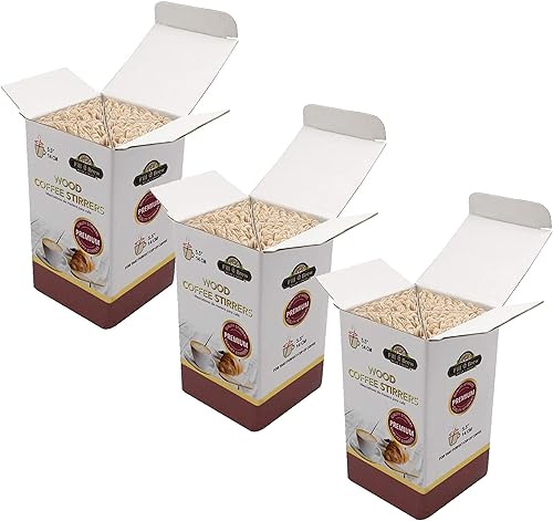 Fill 'n Brew Agitadores de café de madera, té y bebidas (5.5 pulgadas de longitud, 500 unidades) 3 cajas1500 varillas de revolver
