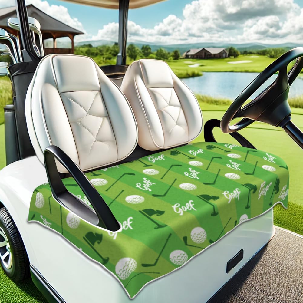 Peacoblue Fundas de asiento para carrito de golf, microfibra, 51 x 31 pulgadas, cojines ajuste universal