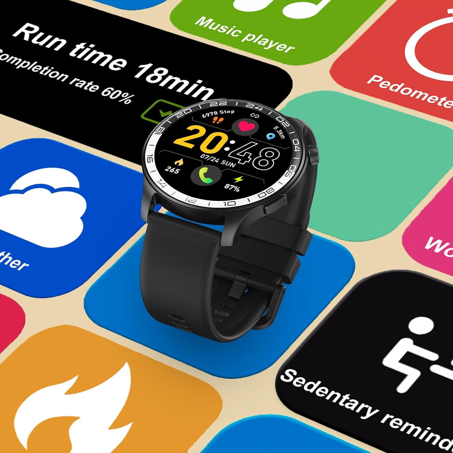 2026 Smartwatch Uomo Donna, 1.43" HD AMOLED Orologio Smartwatch con Chiamate e Whatsapp, Orologio Digitale con 100+Sport, SpO2/Sonno/Cardiofrequenzimetro, IP68 Impermeabile Smart Watch per iOS Android