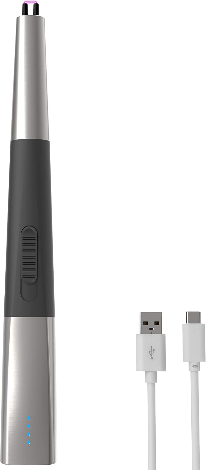JUNTAI Candle lighters,USB Candle Lighter with Type-c Cable,Long Lighter for Candles,lighters Electric with Power Indicator Light and Low-Noise Ignition Function