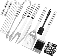 penobon 15-Piece Stainless Steel BBQ Grill Tools Set with Carrying Bag - Durable Grilling Accessories for Camping & Gifts