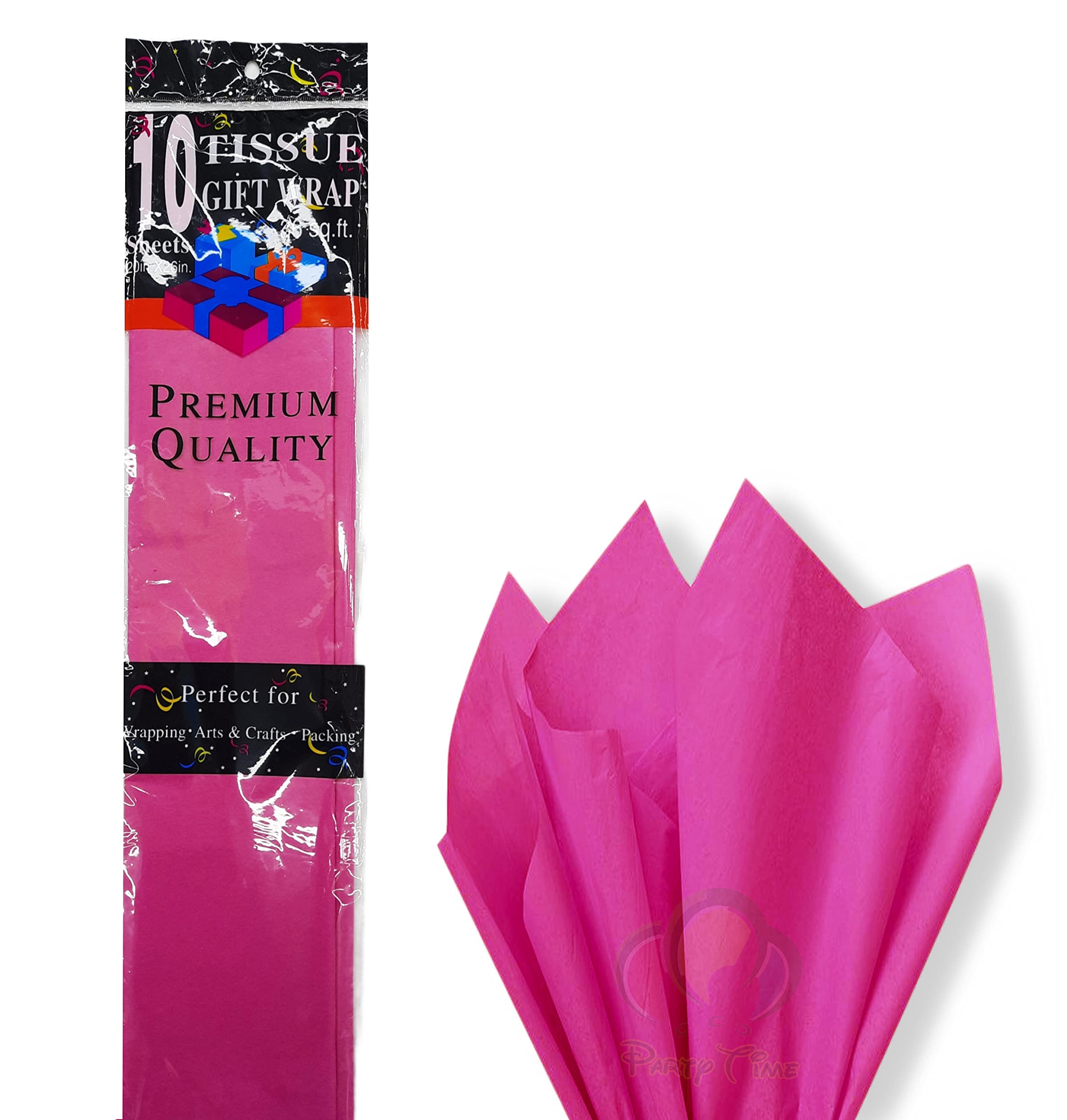 Party Time - 10 Pieces Red Gift Wrap Tissue Paper Flower Gift Wrapping Packaging Paper Decoration Paper Valentine's Day Supplies (Dark Pink)