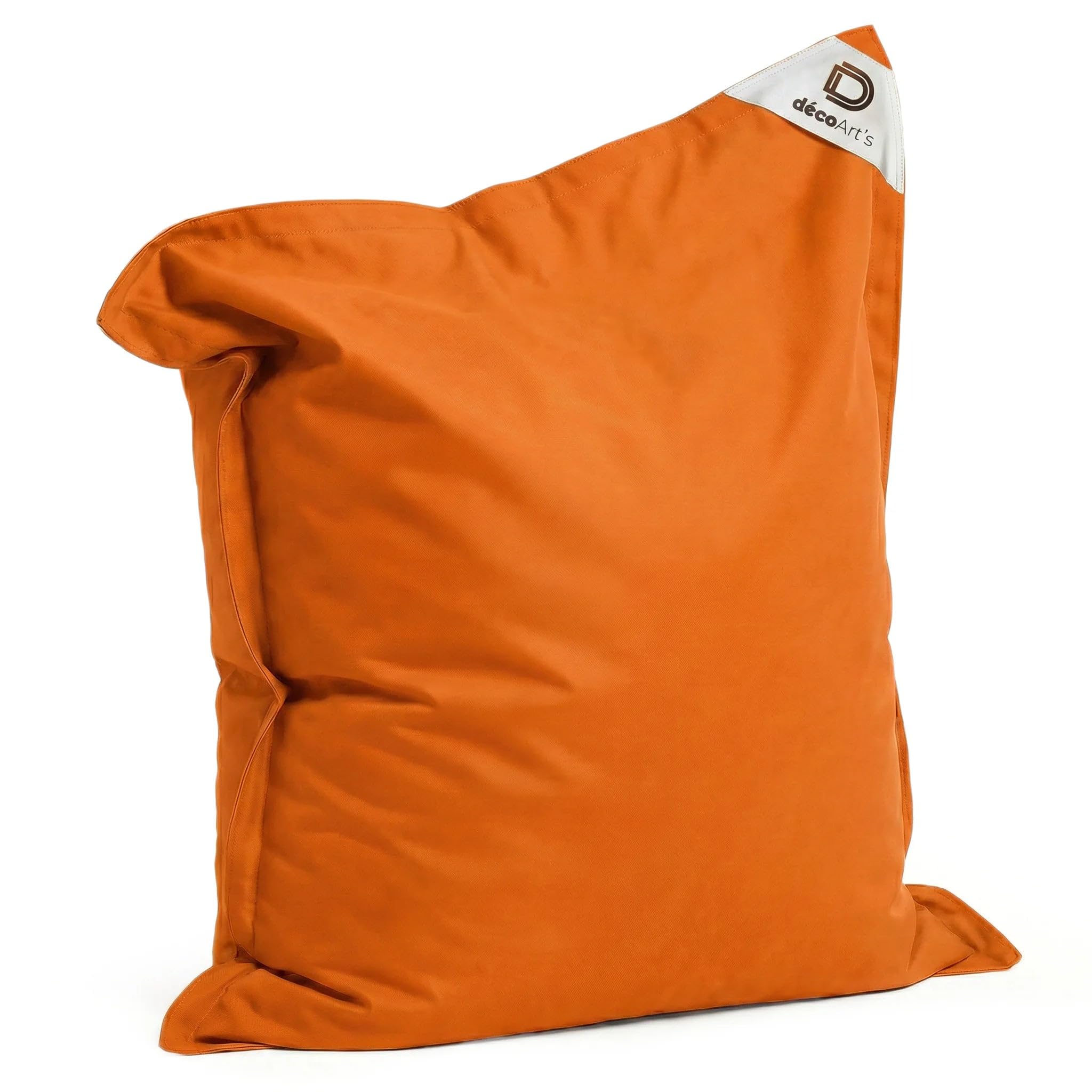 Déco Arts Pouf Géant XXL Intérieur et Extérieur, Déhoussable, Salon, Jardin (Orange)