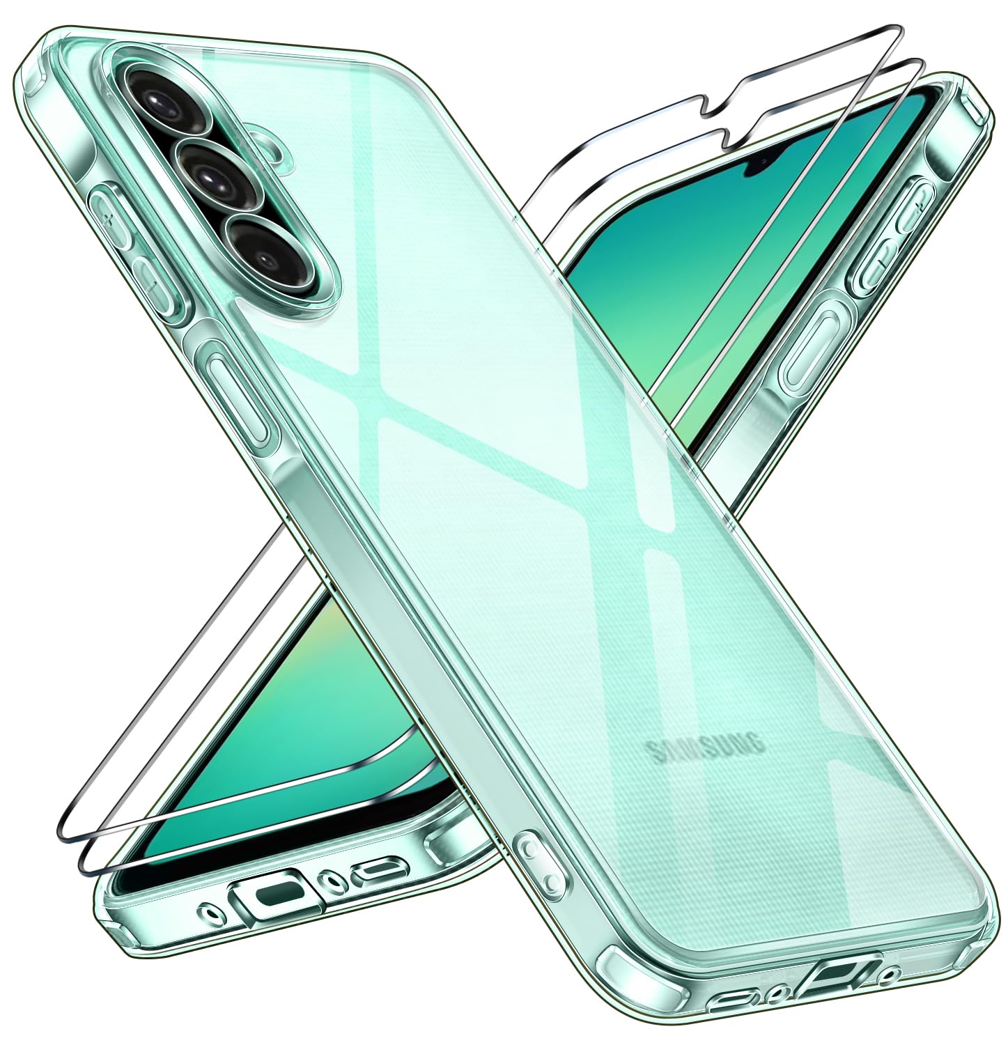 ivoler Anti-Jaunissement HD Clair Coque pour Samsung Galaxy A26 5G avec 2 Pièces