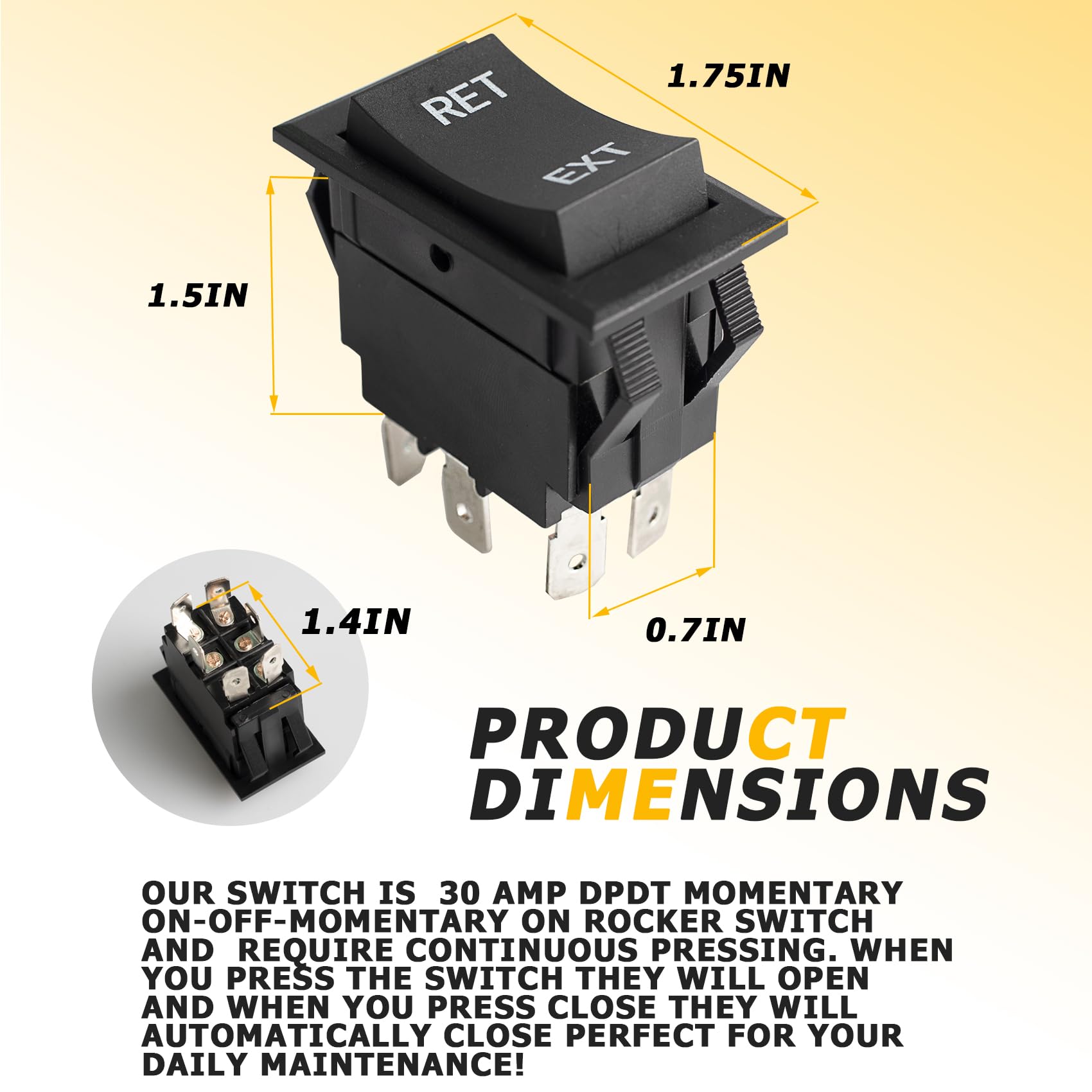 30 Amp On Off On Rocker Switches