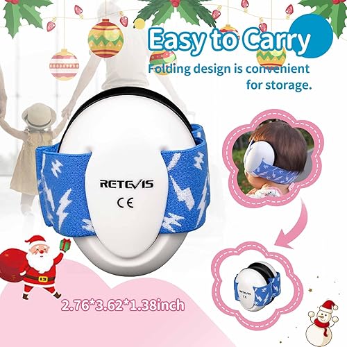 Miniatura 9 de Retevis EHN008 - Protección auditiva para bebés durante menos de 18 meses, auriculares para bebés, reducción de ruido con diadema antideslizante,