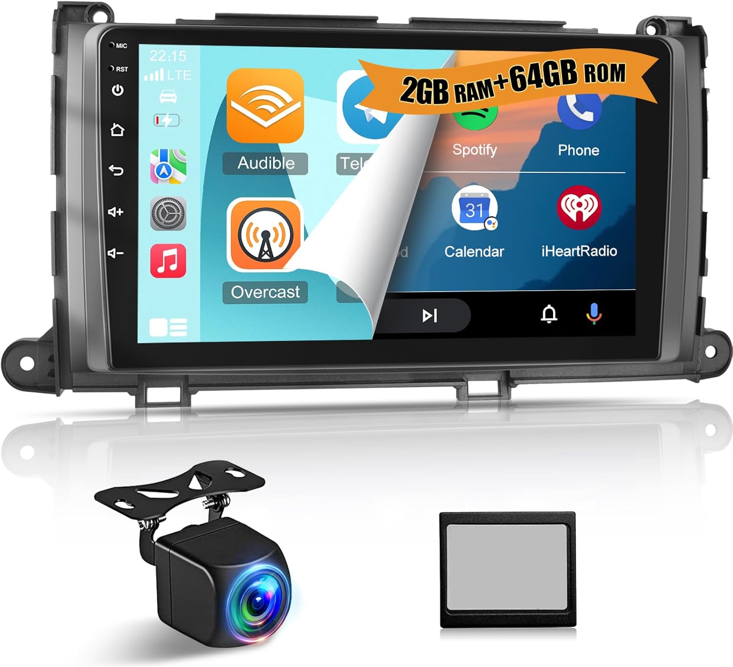 NHOPEEW Upgrade Stereo for Toyota Sienna 2010-2014, [2+64G] 9 inch HD Touchscreen Android Radio - Wireless Carplay and Android, DSP, WiFi, GPS, Mirror Link, SWC + Canbus + AHD Backup Camera