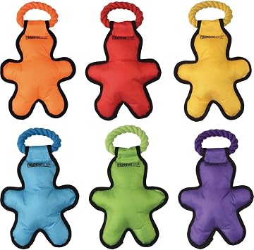 Multipet Tug O Man with Rope Tough Dog Toy 14" Assorted Color, 1 Pack