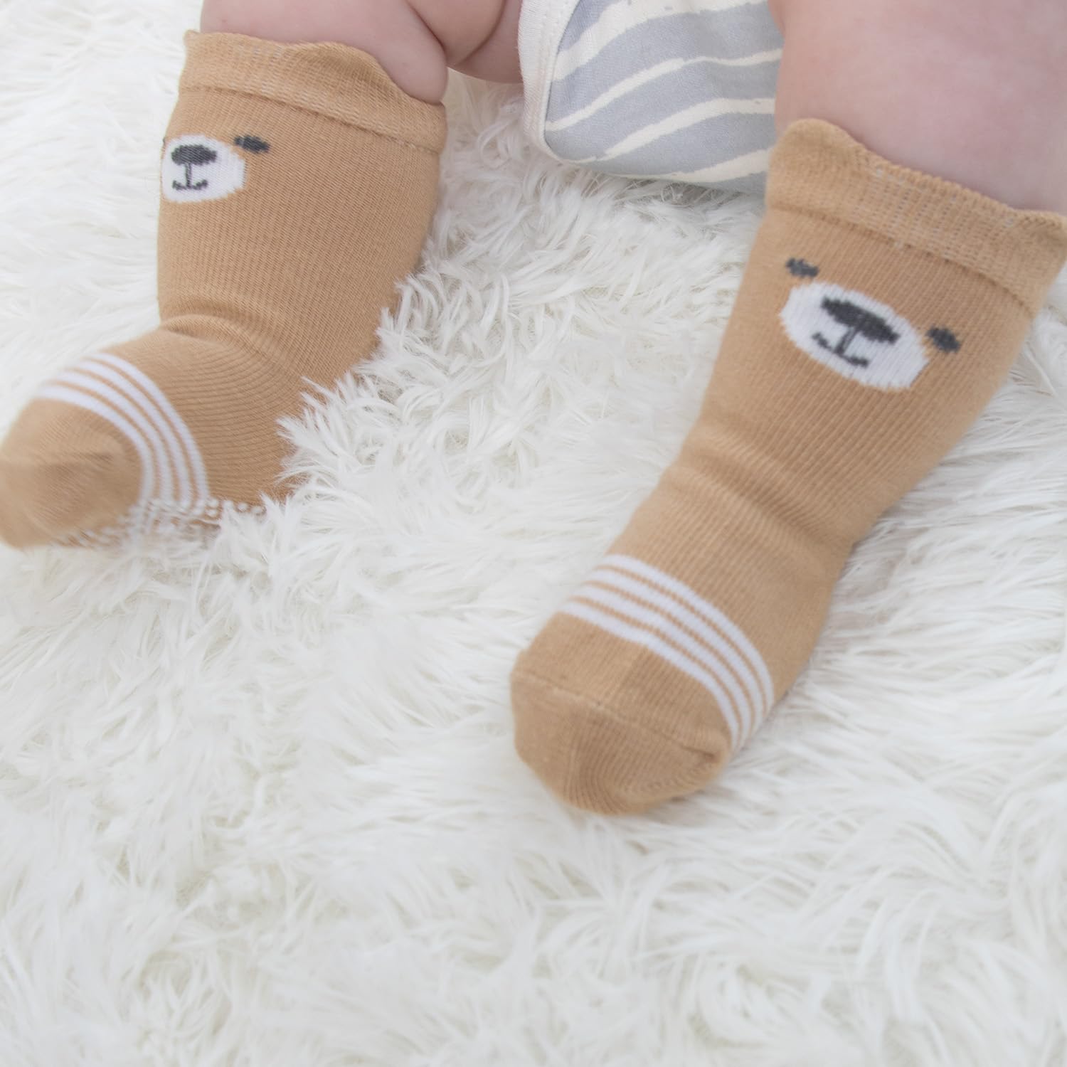 The Peanutshell Calcetines orgánicos para bebés de 3 a 12 y 12 a 24 meses, unisex, agarre antideslizante, 100 % algodón, color gris menta, Multicolor, 0-3 Months