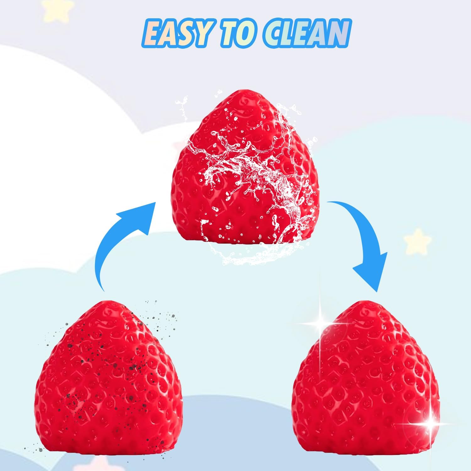 8 Pcs Taba Squishy Pack - Squishy Pack Include (2 Strawberry, 2 Cat Paws,2 Banana,1 Hamster,1 Chick),Squishy Fidget Toys,Taba Squishies Toys Squeeze Toys for Kids,Party Favors for Kids 4-8 8-12