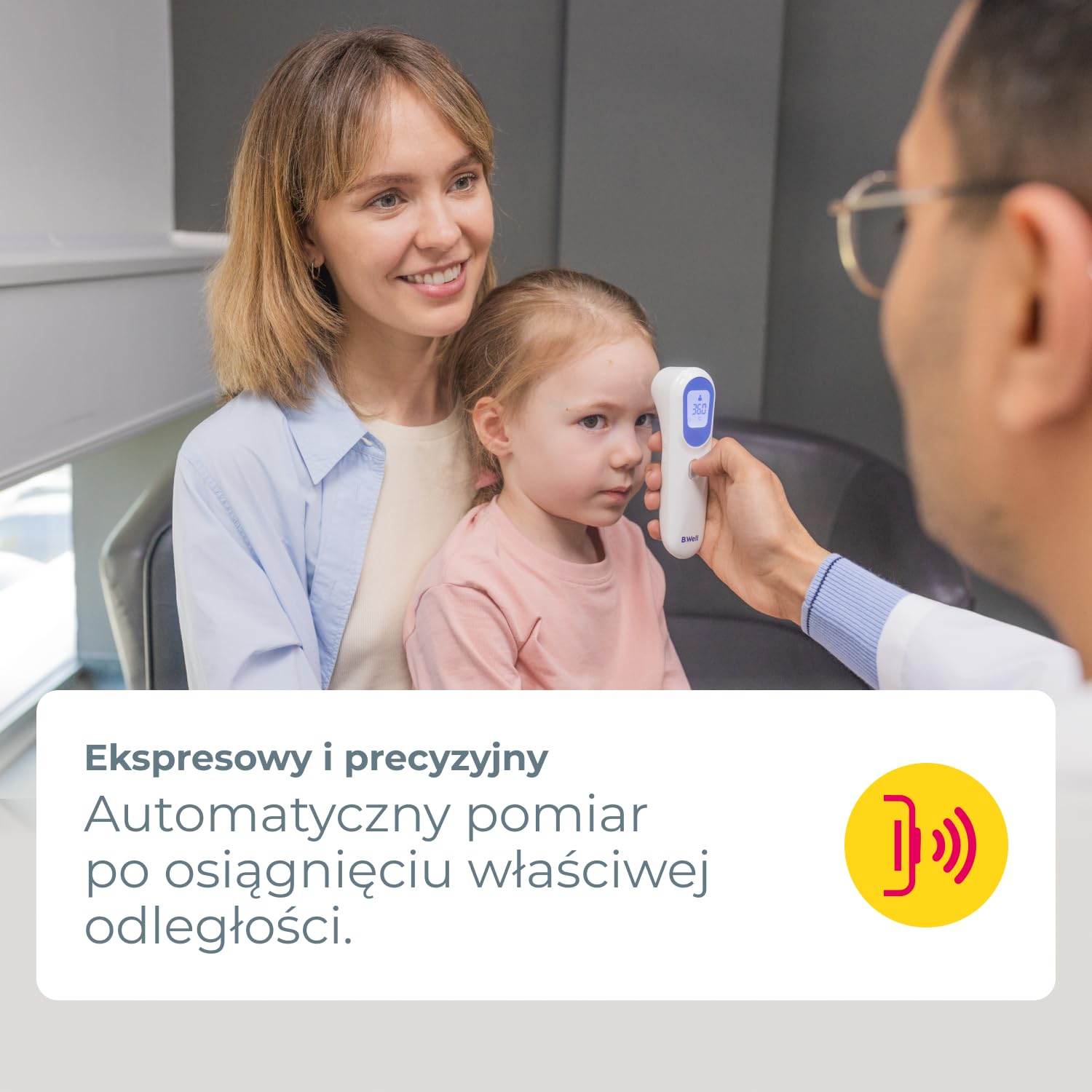 B.Well Swiss - TH-7000 bezdotykowy termometr na podczerwień 3 w 1, wyświetlacz LCD, tryb nocny, szybki pomiar, pamięć 10 wartości - niezawodny i szwajcarska jakość