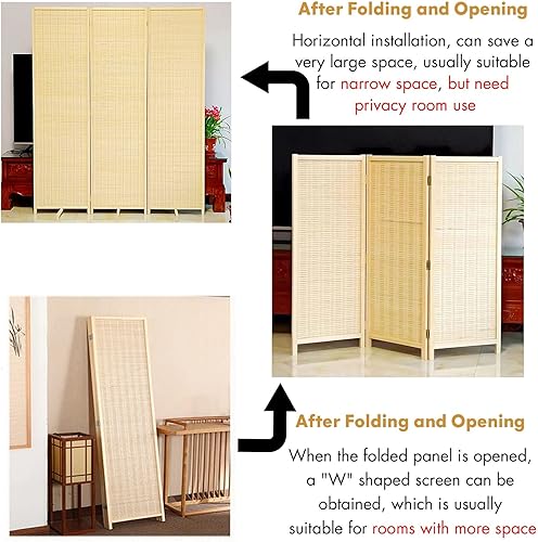 Miniatura 6 de 120 130 140 150 160 170 180 Cm Ultra High Room Devider Pantalla para cambiar de ropabalcóngaraje, de bambú retráctil de pie Biombos Privacidad