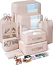 Veken Veken 8 Set Packing Cubes, Christmas Gifts for Women Mom Girl Her Birthday, Cruise Ship Travel Essentials Accessories for Beach Vacation, Suitcase Organizer Bags for Luggage with Hanging Toiletry Bag